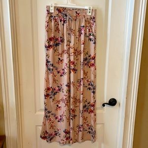 Floral flowy wide leg pants